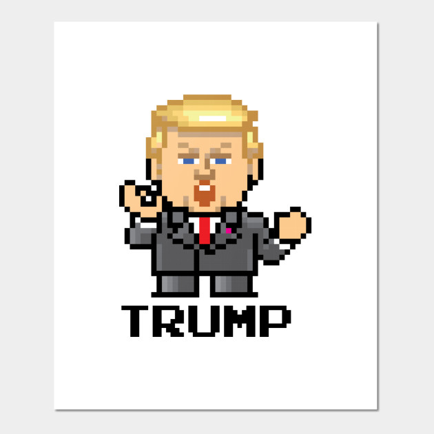 Donald Trump Pixel Character - Donald Trump - Posters and Art Prints